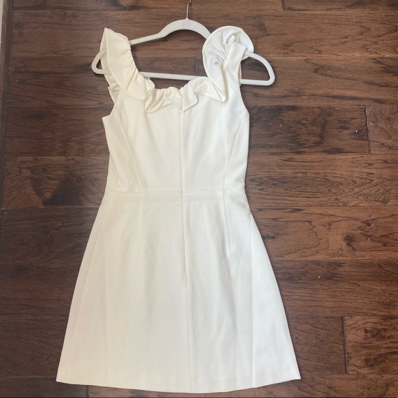 FRENCH CONNECTION SUMMER WHITE RUFFLE DRESS - Picture 7 of 8
